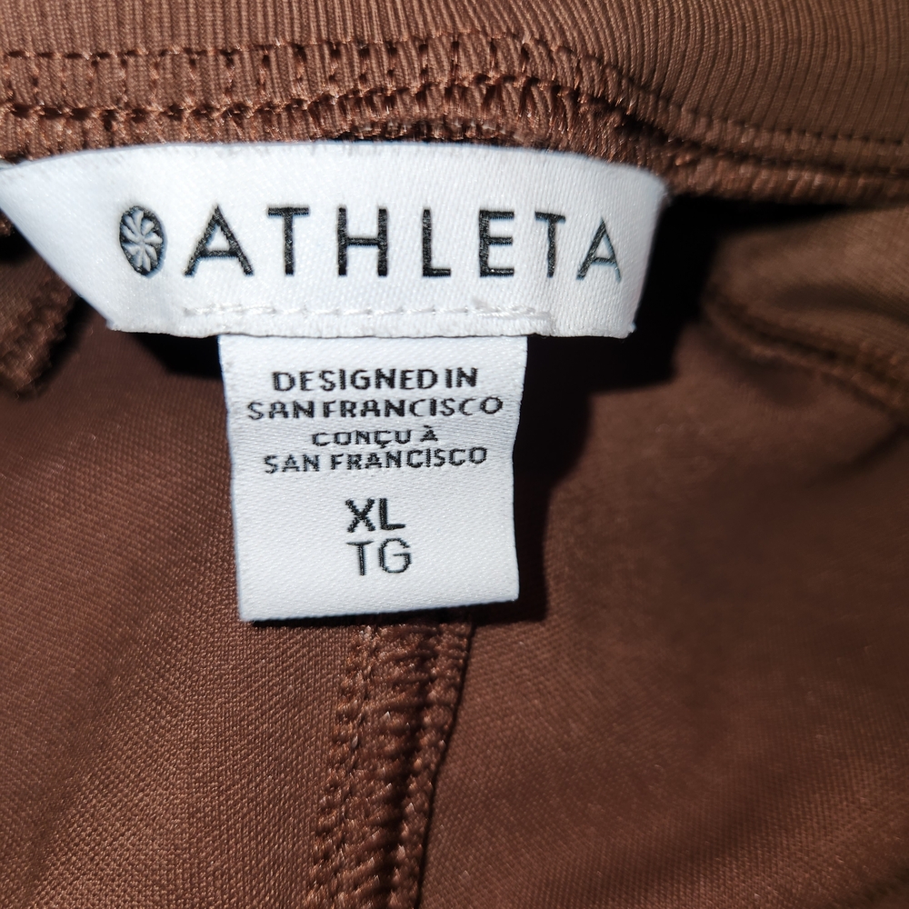 Athleta Venice Pant Brown Size XL Split Flare Pockets & Zip Pockets Wide Leg - Picture 11 of 16